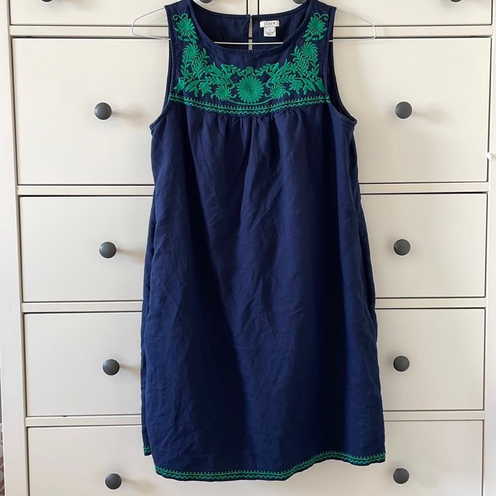 J. Crew embroidered linen shift